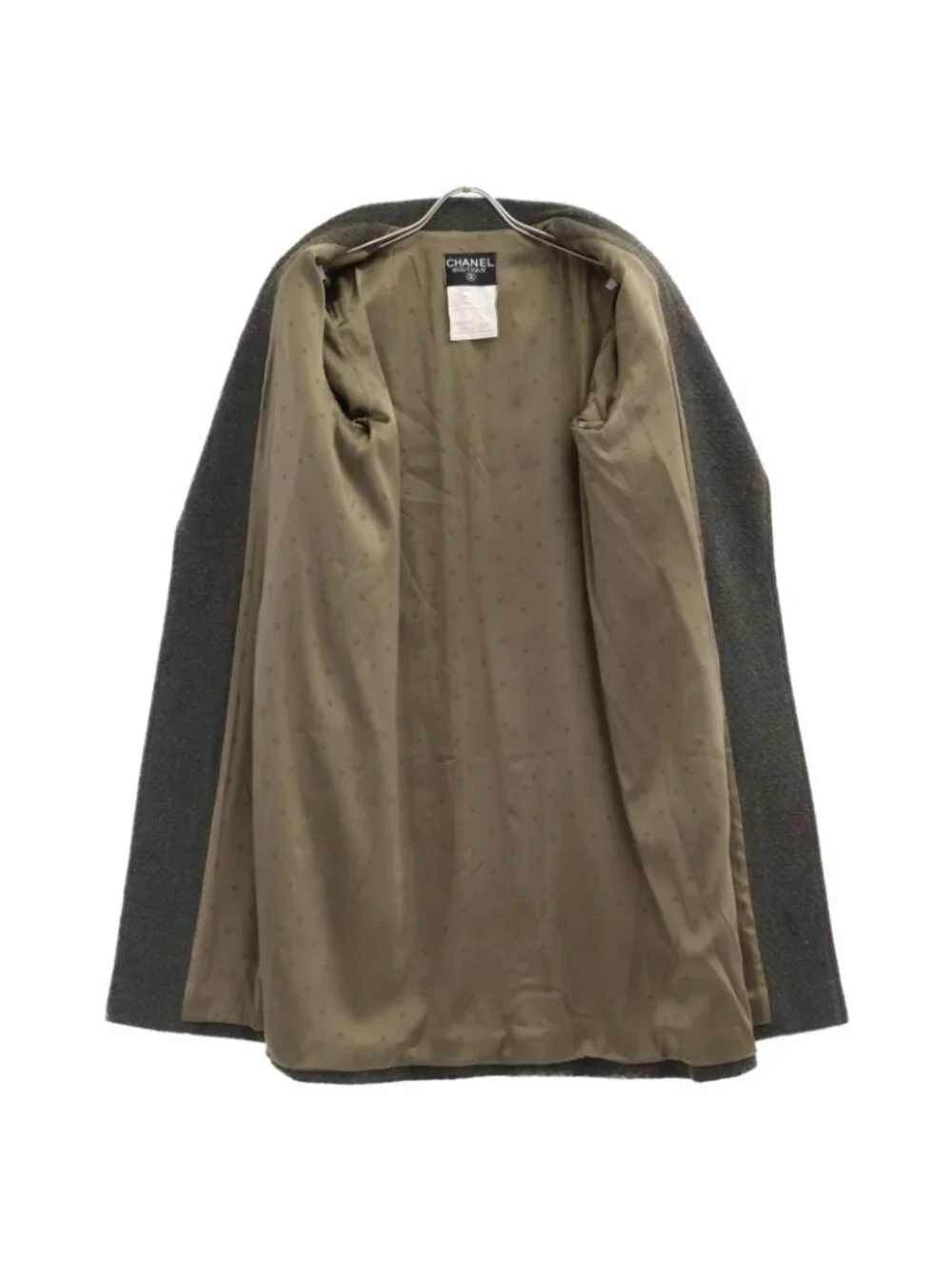 Chanel CC Logo Button Alpaca Mixed Tweed Long 44 Jacket